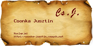 Csonka Jusztin névjegykártya