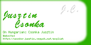 jusztin csonka business card